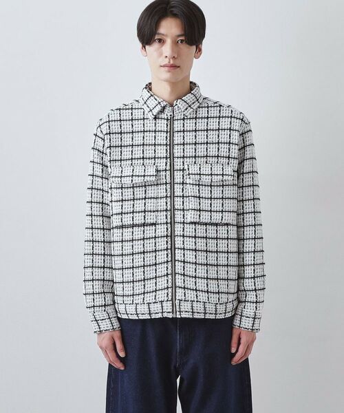 THE SHOP TK / ザ ショップ ティーケー レザーブルゾン・ジャケット | 【カジュアルに上品さをプラス】変わり織ツイードブルゾン　洗濯機OK | 詳細11