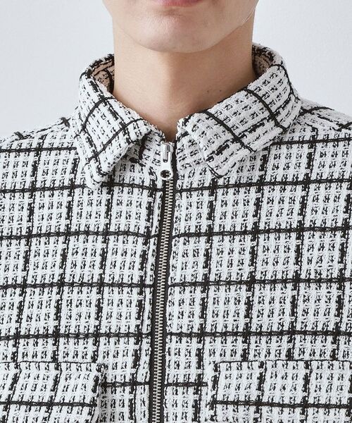 THE SHOP TK / ザ ショップ ティーケー レザーブルゾン・ジャケット | 【カジュアルに上品さをプラス】変わり織ツイードブルゾン　洗濯機OK | 詳細14