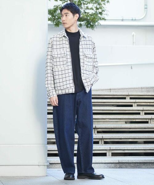 THE SHOP TK / ザ ショップ ティーケー レザーブルゾン・ジャケット | 【カジュアルに上品さをプラス】変わり織ツイードブルゾン　洗濯機OK | 詳細2