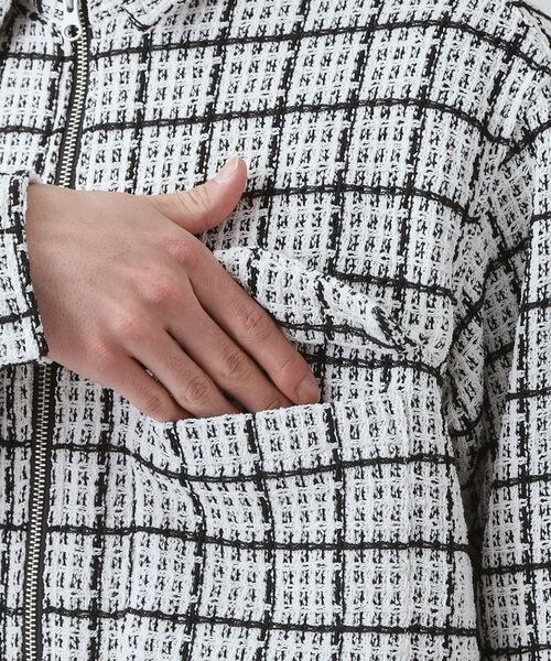 THE SHOP TK / ザ ショップ ティーケー レザーブルゾン・ジャケット | 【カジュアルに上品さをプラス】変わり織ツイードブルゾン　洗濯機OK | 詳細22