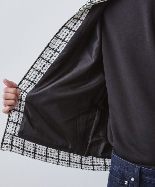 THE SHOP TK / ザ ショップ ティーケー レザーブルゾン・ジャケット | 【カジュアルに上品さをプラス】変わり織ツイードブルゾン　洗濯機OK | 詳細25