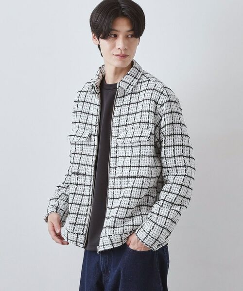 THE SHOP TK / ザ ショップ ティーケー レザーブルゾン・ジャケット | 【カジュアルに上品さをプラス】変わり織ツイードブルゾン　洗濯機OK | 詳細5