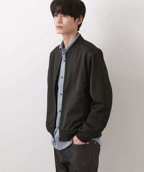 THE SHOP TK / ザ ショップ ティーケー レザーブルゾン・ジャケット | FLEXLINE ストレッチリブブルゾン（ブラック(019)）