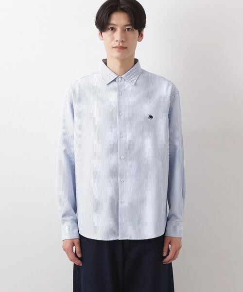 THE SHOP TK / ザ ショップ ティーケー シャツ・ブラウス | 【POLO BCS 別注】 アソート長袖シャツ ストライプ/グレー/デニム | 詳細13