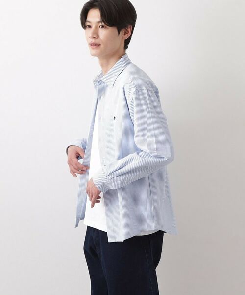 THE SHOP TK / ザ ショップ ティーケー シャツ・ブラウス | 【POLO BCS 別注】 アソート長袖シャツ ストライプ/グレー/デニム | 詳細9