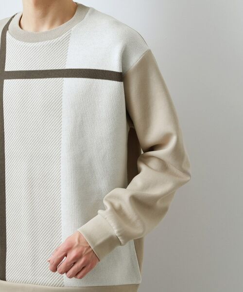 THE SHOP TK / ザ ショップ ティーケー カットソー | チェック柄ダンボール スウェット 洗濯機OK | 詳細19