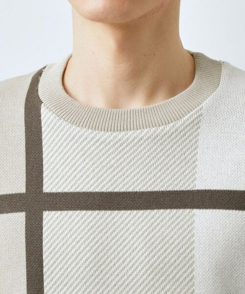THE SHOP TK / ザ ショップ ティーケー カットソー | チェック柄ダンボール スウェット 洗濯機OK | 詳細21