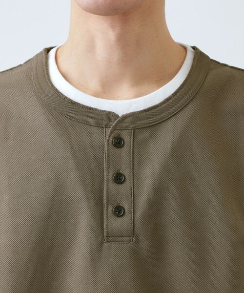 THE SHOP TK / ザ ショップ ティーケー Tシャツ | 【1枚でちゃんとして見える】ヘンリーネック レイヤード風 半袖Tシャツ 洗濯機OK | 詳細23