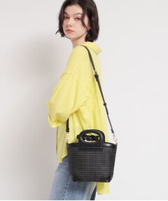 THE SHOP TK / ザ ショップ ティーケー ショルダーバッグ | 合皮型押しメッシュショルダーバッグ