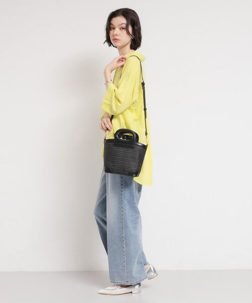 THE SHOP TK / ザ ショップ ティーケー ショルダーバッグ | 合皮型押しメッシュショルダーバッグ | 詳細2