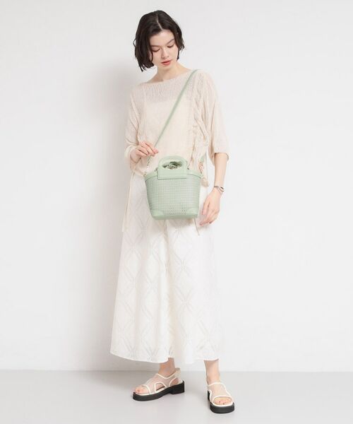 THE SHOP TK / ザ ショップ ティーケー ショルダーバッグ | 合皮型押しメッシュショルダーバッグ | 詳細4