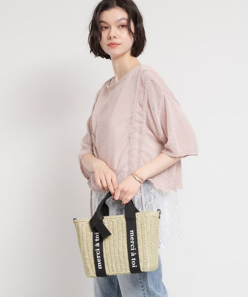 THE SHOP TK / ザ ショップ ティーケー ハンドバッグ | ロゴ雑材バッグ | 詳細1