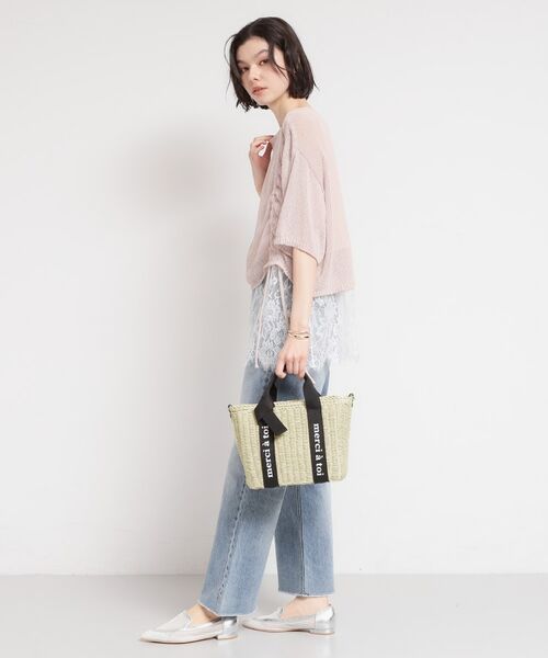 THE SHOP TK / ザ ショップ ティーケー ハンドバッグ | ロゴ雑材バッグ | 詳細2