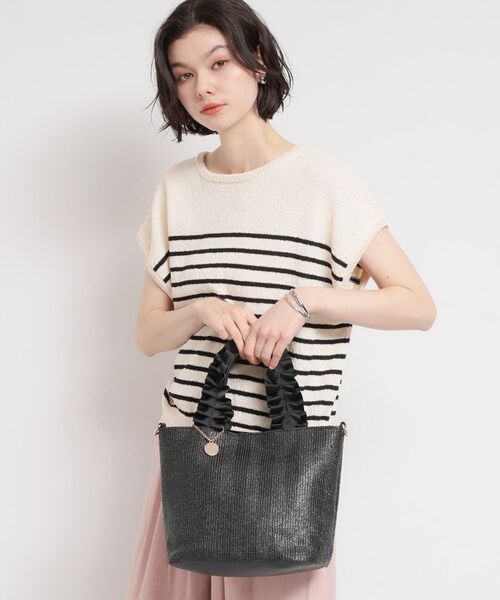 THE SHOP TK / ザ ショップ ティーケー トートバッグ | 雑材フリルハンドルトートバッグ | 詳細1