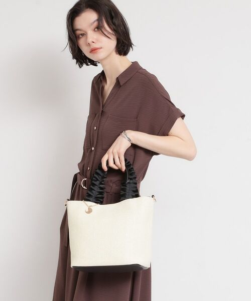 THE SHOP TK / ザ ショップ ティーケー トートバッグ | 雑材フリルハンドルトートバッグ | 詳細5