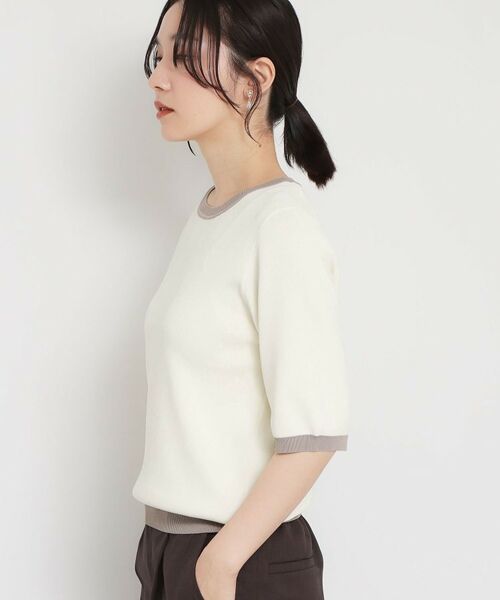 THE SHOP TK / ザ ショップ ティーケー ニット・セーター | 【多機能】レーヨンナイロン配色プルオーバー | 詳細1