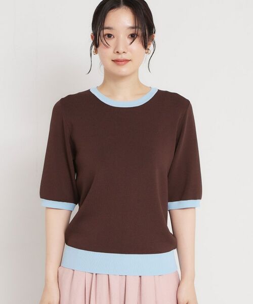 THE SHOP TK / ザ ショップ ティーケー ニット・セーター | 【多機能】レーヨンナイロン配色プルオーバー | 詳細13