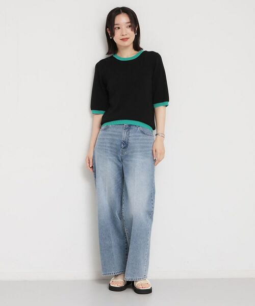 THE SHOP TK / ザ ショップ ティーケー ニット・セーター | 【多機能】レーヨンナイロン配色プルオーバー | 詳細7