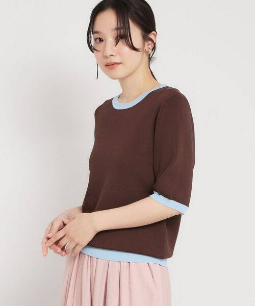 THE SHOP TK / ザ ショップ ティーケー ニット・セーター | 【多機能】レーヨンナイロン配色プルオーバー | 詳細9