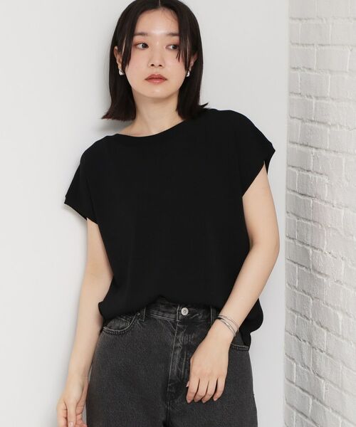 THE SHOP TK / ザ ショップ ティーケー ニット・セーター | 【多機能】レーヨンナイロン総針フレンチニット（ブラック(019)）