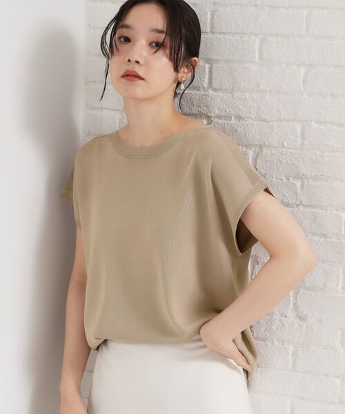 THE SHOP TK / ザ ショップ ティーケー ニット・セーター | 【多機能】レーヨンナイロン総針フレンチニット（ベージュ(052)）