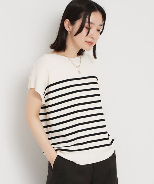 THE SHOP TK / ザ ショップ ティーケー ニット・セーター | 【多機能】レーヨンナイロン総針フレンチニット（アイボリー(304)）