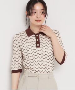 THE SHOP TK / ザ ショップ ティーケー ニット・セーター | 衿付きジャカードポロニット