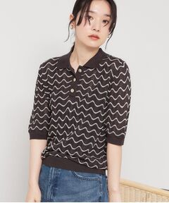 THE SHOP TK / ザ ショップ ティーケー ニット・セーター | 衿付きジャカードポロニット