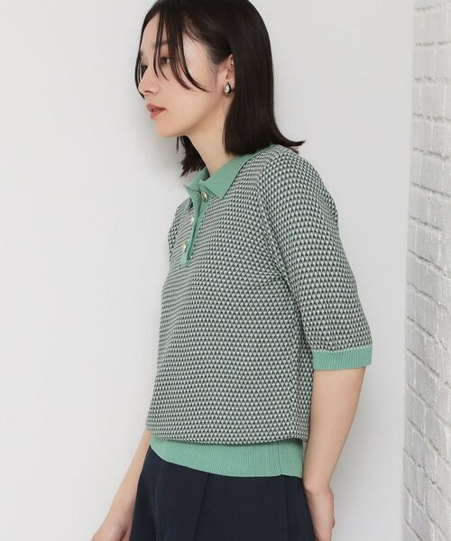 THE SHOP TK / ザ ショップ ティーケー ニット・セーター | 衿付きジャカードポロニット | 詳細1