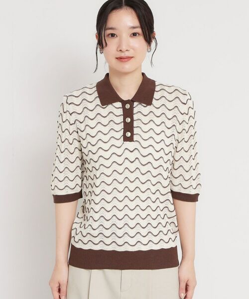 THE SHOP TK / ザ ショップ ティーケー ニット・セーター | 衿付きジャカードポロニット | 詳細17