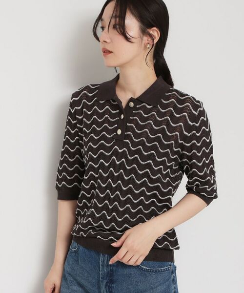 THE SHOP TK / ザ ショップ ティーケー ニット・セーター | 衿付きジャカードポロニット | 詳細9