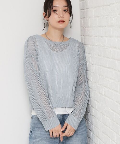 THE SHOP TK / ザ ショップ ティーケー ニット・セーター | 前後2wayラメメッシュタンクセット | 詳細15