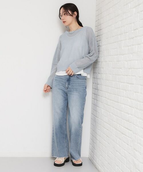 THE SHOP TK / ザ ショップ ティーケー ニット・セーター | 前後2wayラメメッシュタンクセット | 詳細16