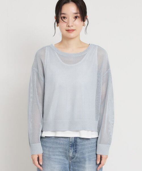 THE SHOP TK / ザ ショップ ティーケー ニット・セーター | 前後2wayラメメッシュタンクセット | 詳細22