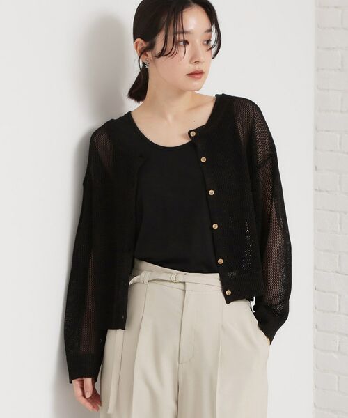 THE SHOP TK / ザ ショップ ティーケー ニット・セーター | 前後2wayラメメッシュタンクセット（ブラック(019)）