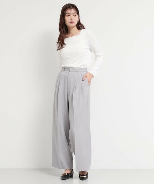 THE SHOP TK / ザ ショップ ティーケー カットソー | スクエアネックテレコトップス | 詳細3