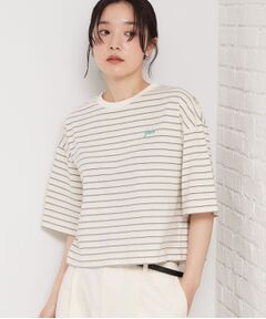 THE SHOP TK / ザ ショップ ティーケー Tシャツ | ワンポイント刺繍マルチボーダーTee