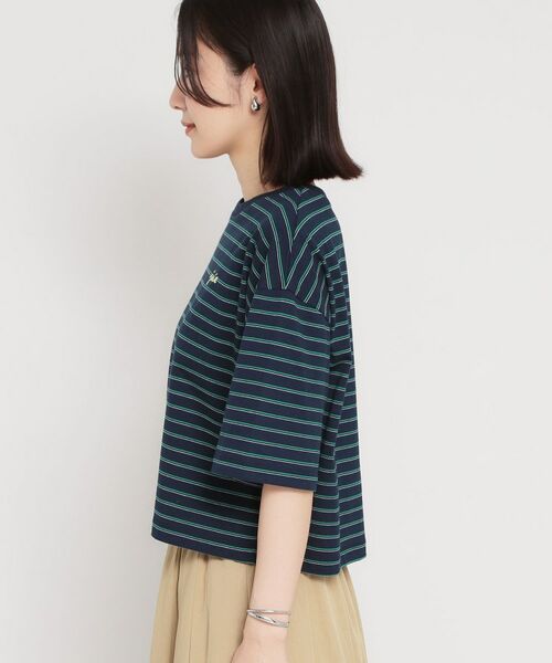 THE SHOP TK / ザ ショップ ティーケー Tシャツ | ワンポイント刺繍マルチボーダーTee | 詳細14