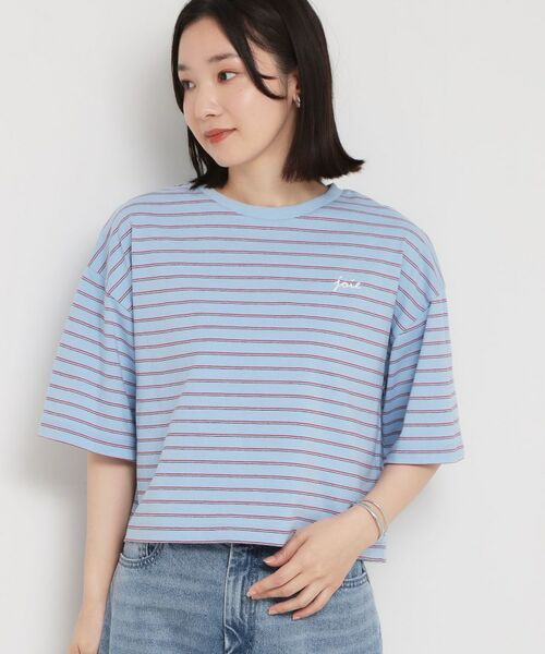 THE SHOP TK / ザ ショップ ティーケー Tシャツ | ワンポイント刺繍マルチボーダーTee | 詳細5