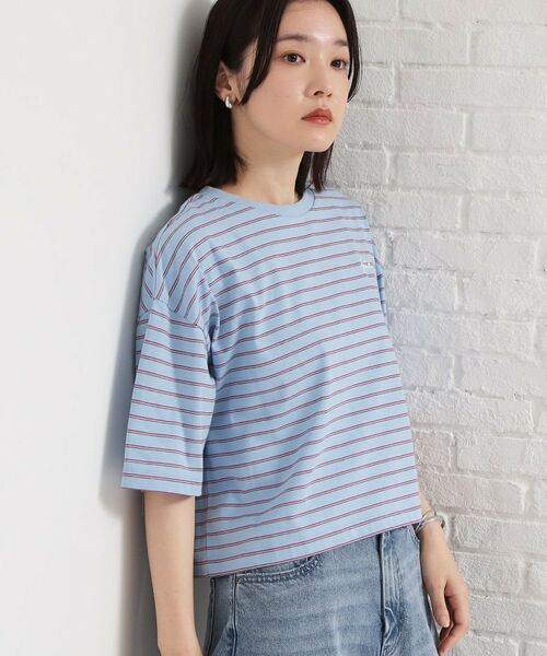 THE SHOP TK / ザ ショップ ティーケー Tシャツ | ワンポイント刺繍マルチボーダーTee | 詳細6