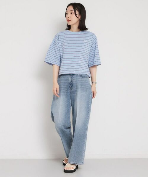 THE SHOP TK / ザ ショップ ティーケー Tシャツ | ワンポイント刺繍マルチボーダーTee | 詳細7