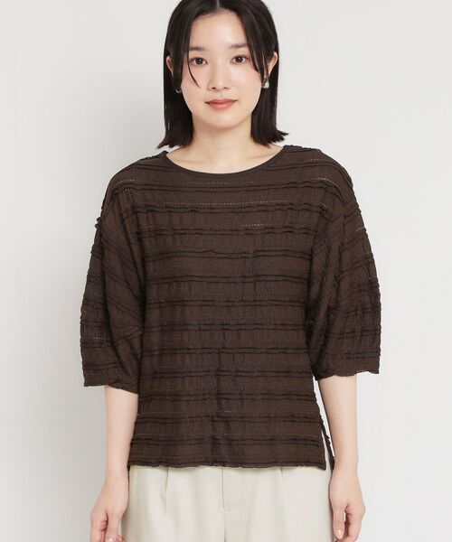 THE SHOP TK / ザ ショップ ティーケー カットソー | フリルレースボーダートップス | 詳細13