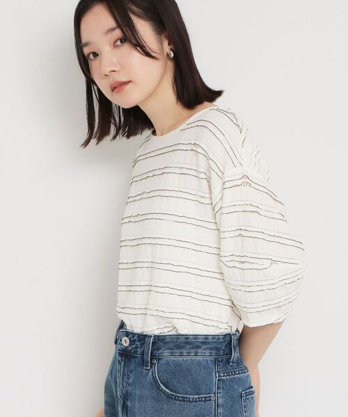 THE SHOP TK / ザ ショップ ティーケー カットソー | フリルレースボーダートップス | 詳細2