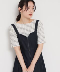 THE SHOP TK / ザ ショップ ティーケー カットソー | 楊柳チェック5分袖カットソー