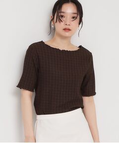 THE SHOP TK / ザ ショップ ティーケー カットソー | 楊柳チェック5分袖カットソー