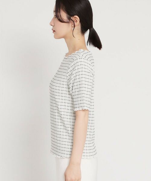 THE SHOP TK / ザ ショップ ティーケー カットソー | 楊柳チェック5分袖カットソー | 詳細14