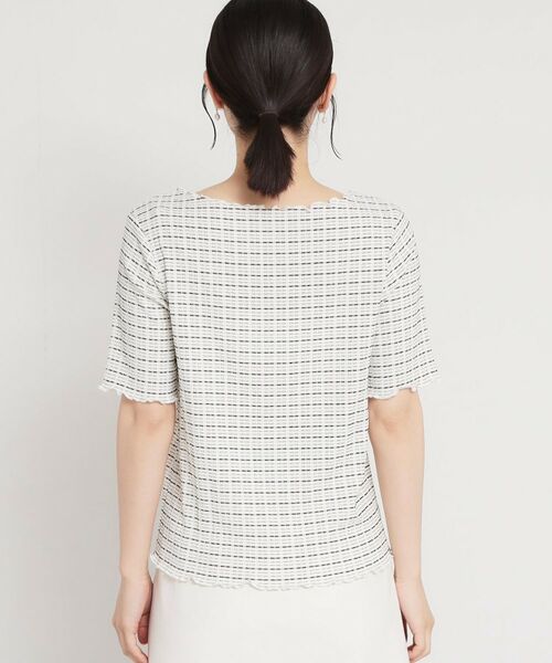 THE SHOP TK / ザ ショップ ティーケー カットソー | 楊柳チェック5分袖カットソー | 詳細15