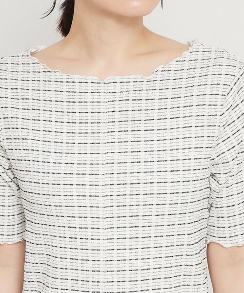 THE SHOP TK / ザ ショップ ティーケー カットソー | 楊柳チェック5分袖カットソー | 詳細16