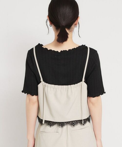 THE SHOP TK / ザ ショップ ティーケー キャミソール・チューブトップ | 麻調レース切り替えキャミ | 詳細11