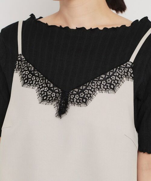 THE SHOP TK / ザ ショップ ティーケー キャミソール・チューブトップ | 麻調レース切り替えキャミ | 詳細12